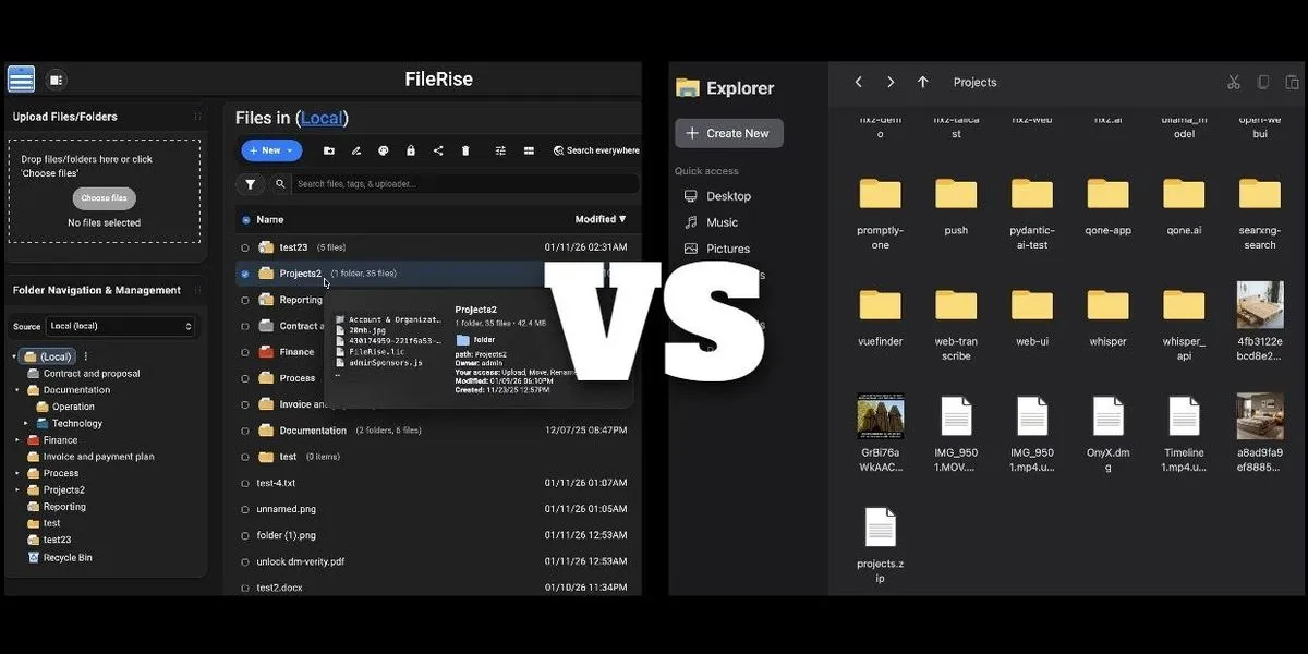FileRise vs. nextExplorer